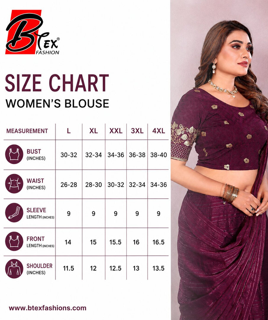 Women's Lycra Stretchable Readymade Saree Blouse