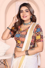 women's readymade cotton Saree Blouse